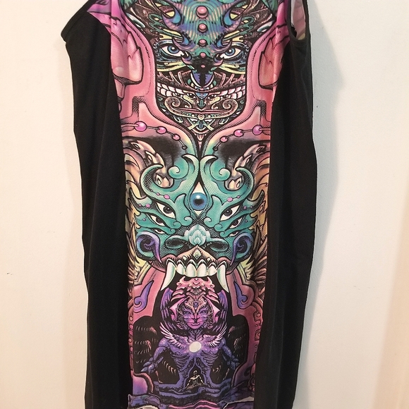 UV Reactive Space Tribe Sublime Strap Dress - Alpha Centauri - Picture 3 of 9